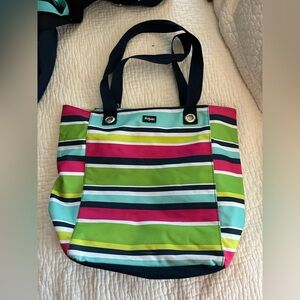 Colorful Striped Tote Bag. THIRTY ONE